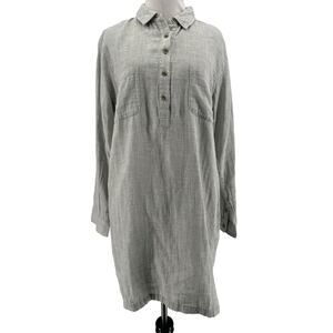 Marine Layer Women's‎ Gray Long Sleeve Quinn Popover Dress Size XL
